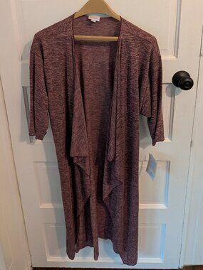 LuLaRoe Shirley Cardigan, size S, new with tags, heathered purple